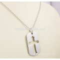 Engraved Cross Dog Tags Collier pendentif mode